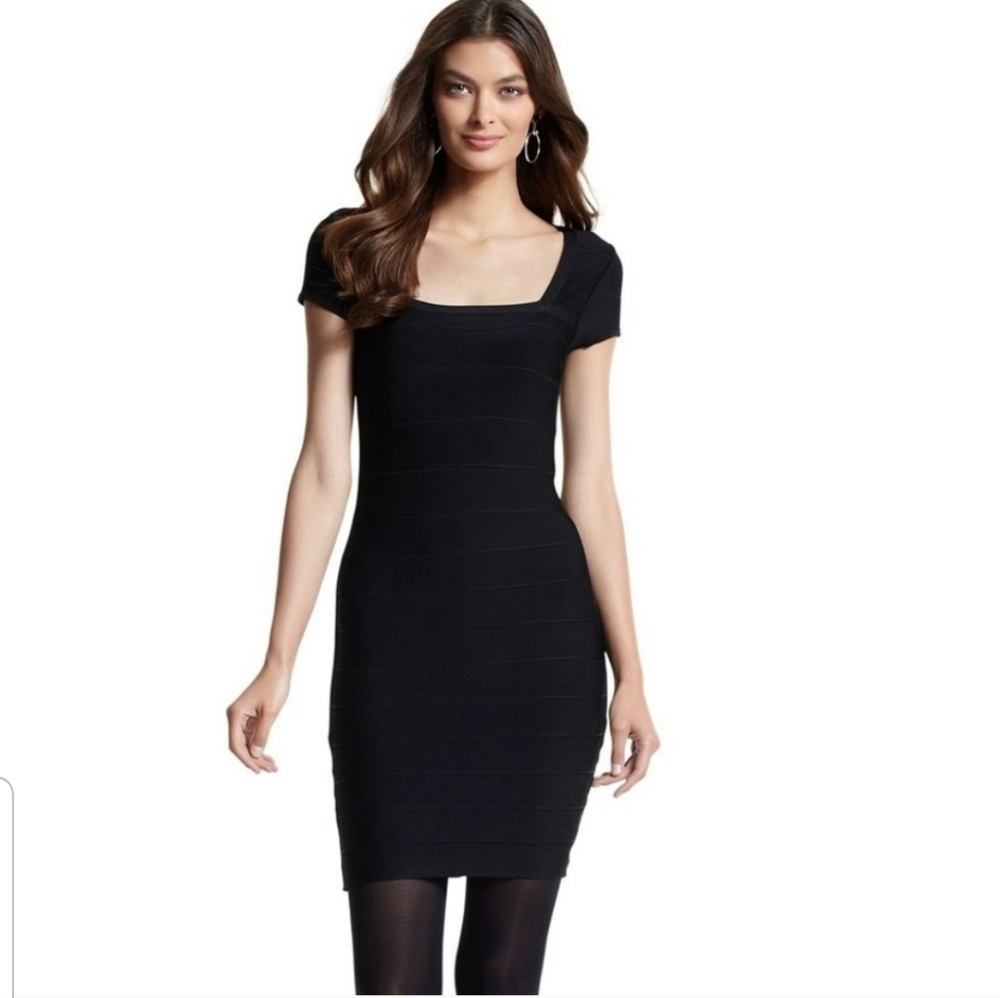 WHBM Band-Knit Black Dress